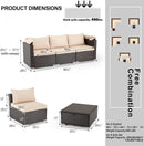 Product dimensions of erommy outdoor sectional sofa daybed